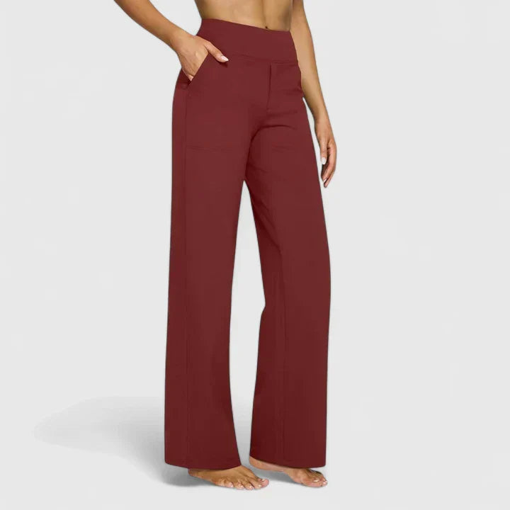 Pantalon Femme Taille Haute à Jambe Droite – Coupe Décontractée Confortable