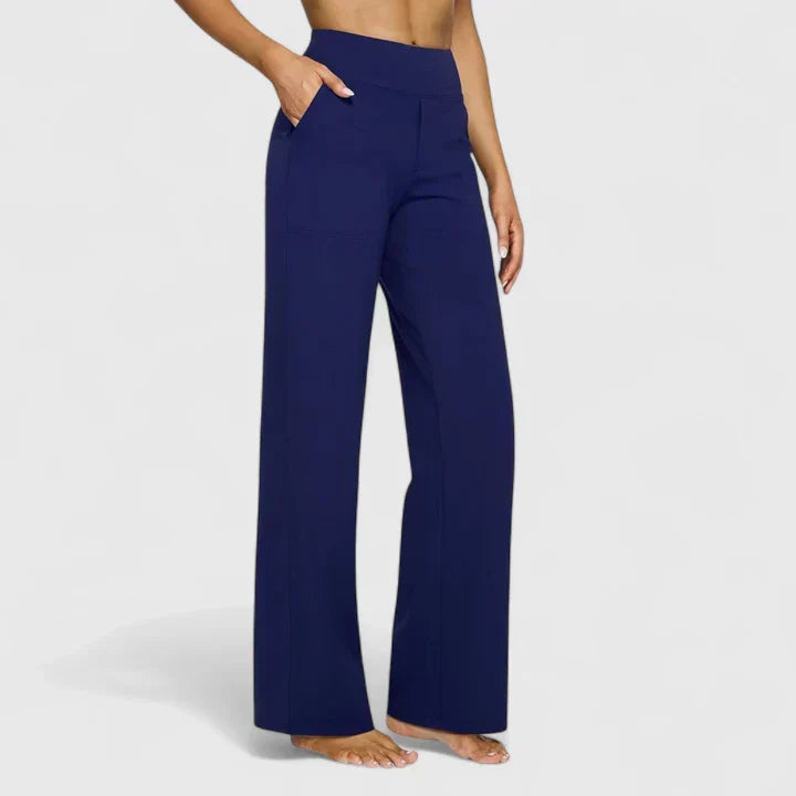 Pantalon Femme Taille Haute à Jambe Droite – Coupe Décontractée Confortable