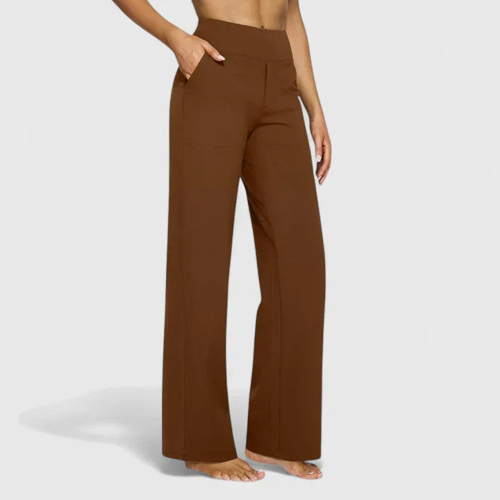 Pantalon Femme Taille Haute à Jambe Droite – Coupe Décontractée Confortable