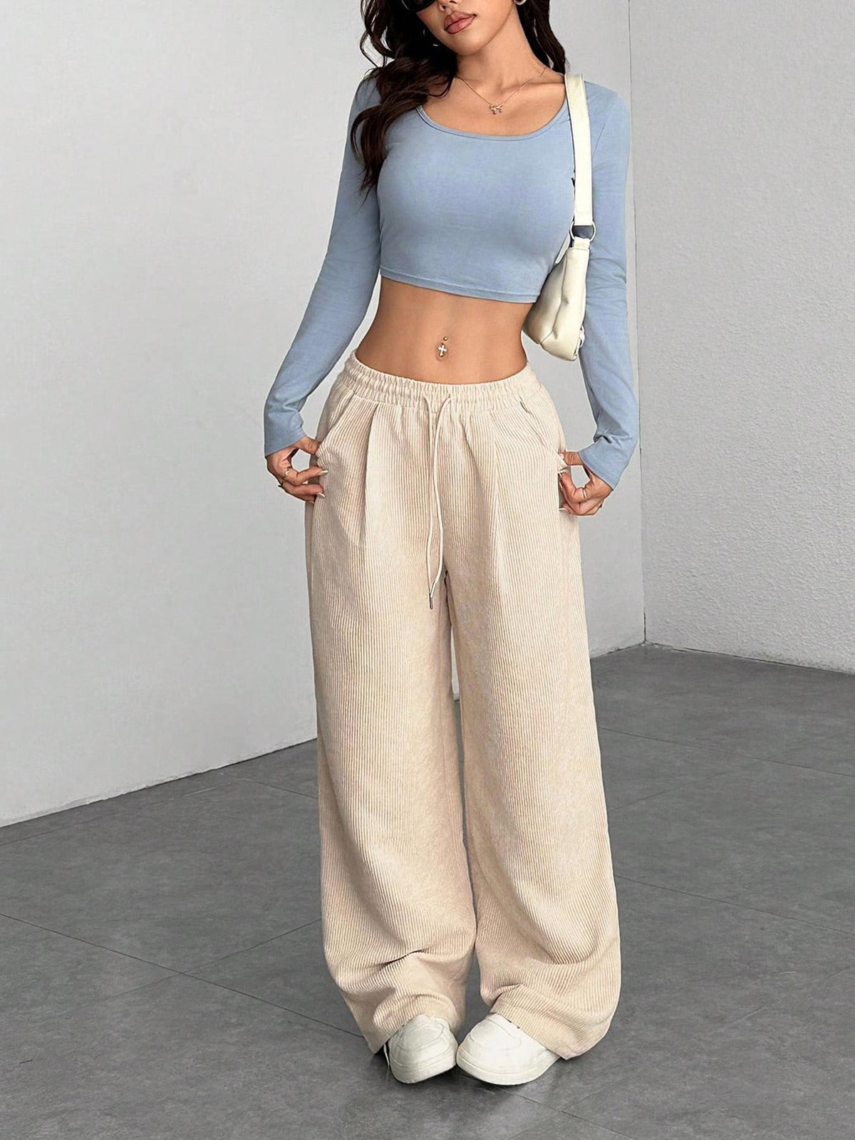 Pantalon velours cote femme large - Souple et tendance