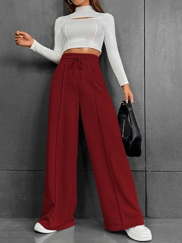 Pantalon de Détente Femme Taille Haute Léger – Coupe Large Confort