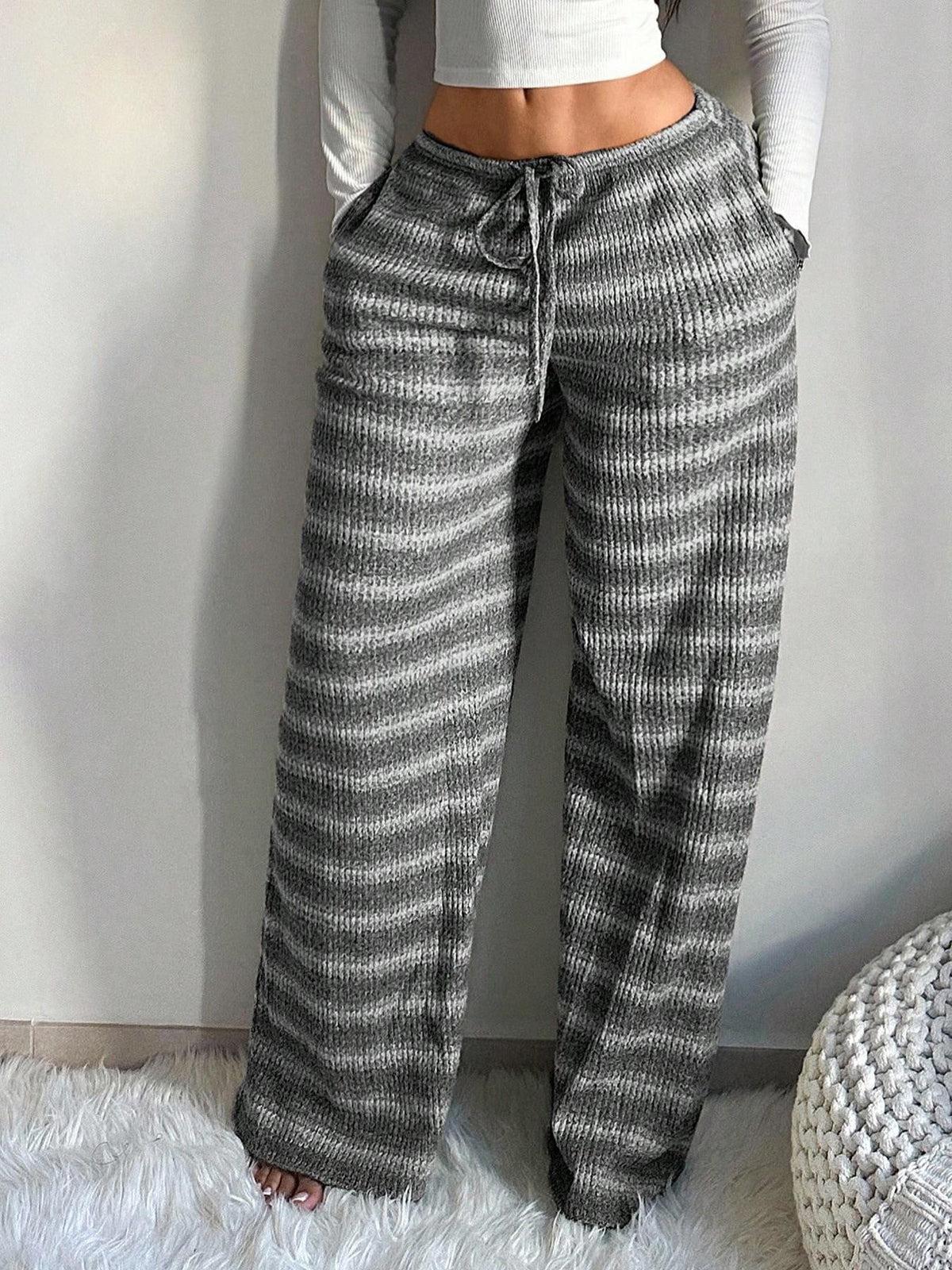 Pantalon raye femme large - Fluide et confortable