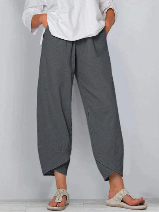 Pantalon trois-quarts décontracté pour femme – Pantalon d'été ample