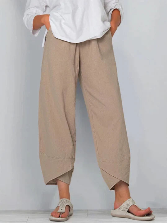 Pantalon trois-quarts décontracté pour femme – Pantalon d'été ample