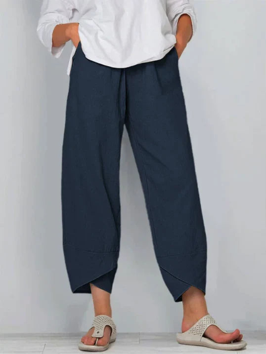 Pantalon trois-quarts décontracté pour femme – Pantalon d'été ample