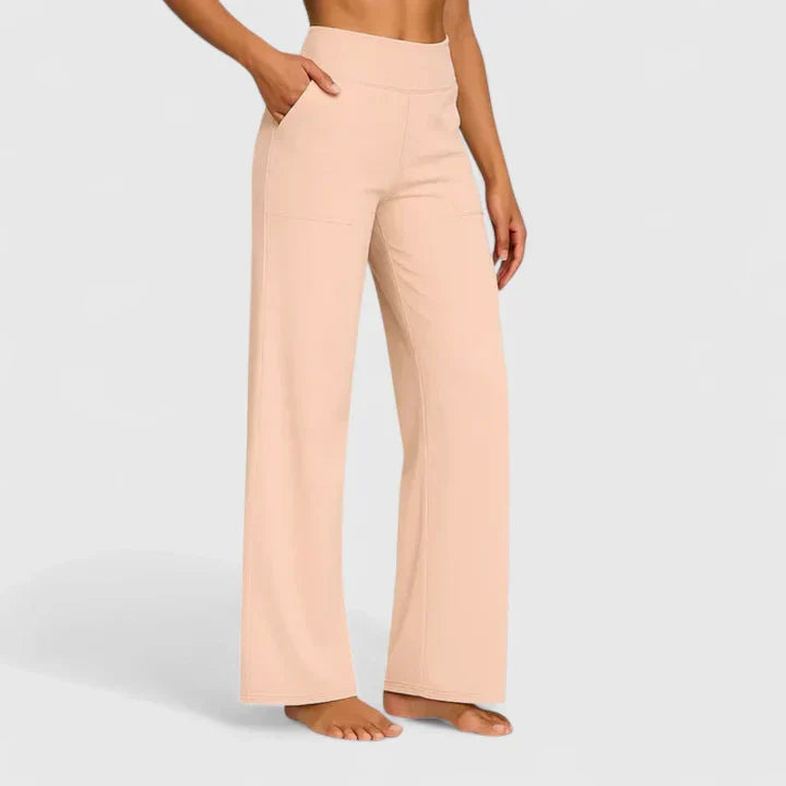 Pantalon Femme Taille Haute à Jambe Droite – Coupe Décontractée Confortable