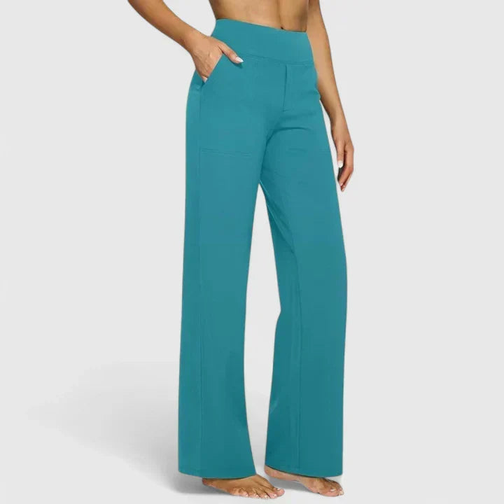 Pantalon Femme Taille Haute à Jambe Droite – Coupe Décontractée Confortable