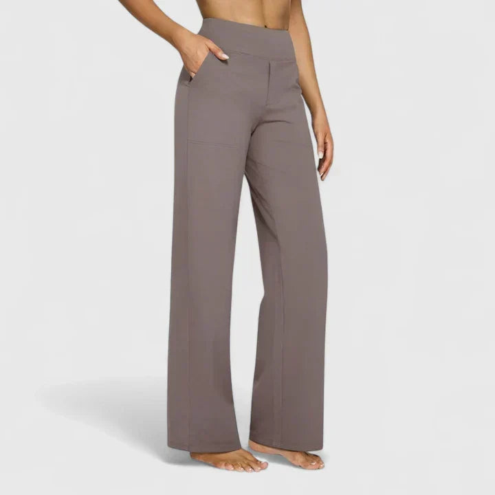 Pantalon Femme Taille Haute à Jambe Droite – Coupe Décontractée Confortable