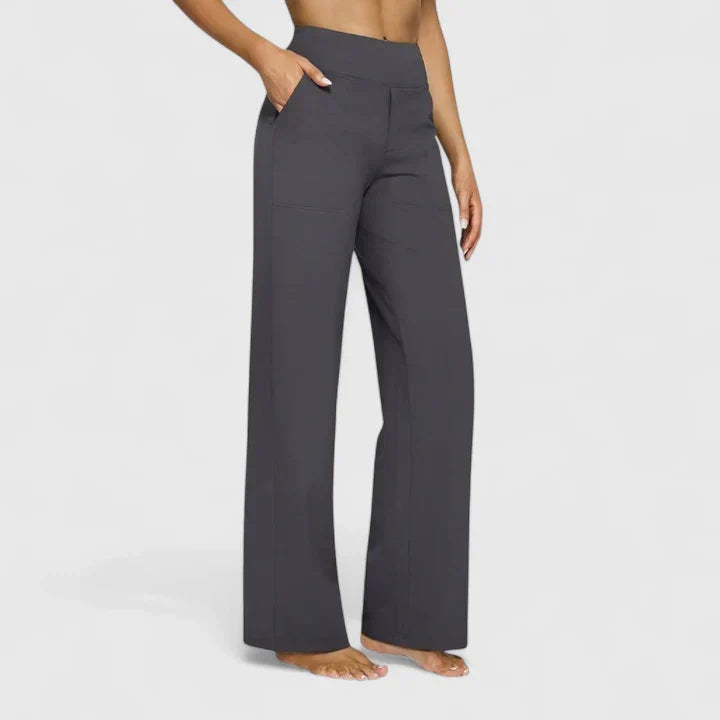 Pantalon Femme Taille Haute à Jambe Droite – Coupe Décontractée Confortable