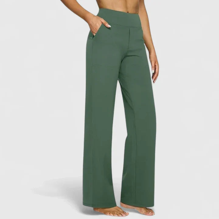 Pantalon Femme Taille Haute à Jambe Droite – Coupe Décontractée Confortable