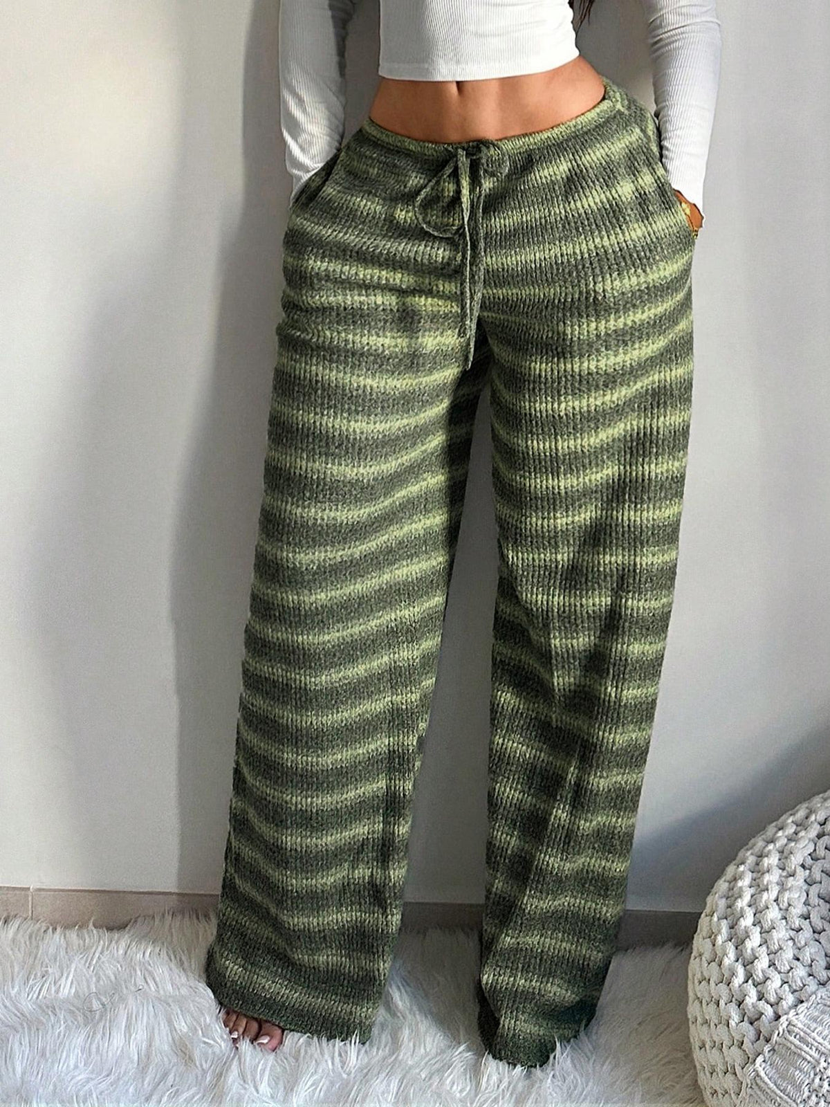 Pantalon raye femme large - Fluide et confortable