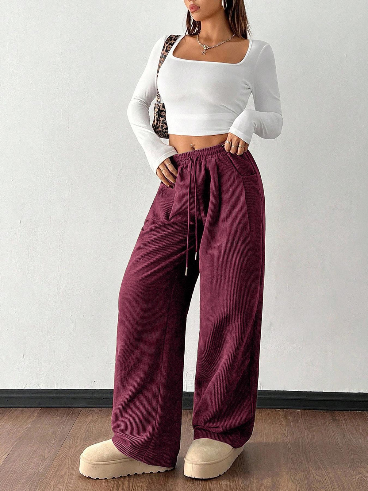 Pantalon velours cote femme large - Souple et tendance