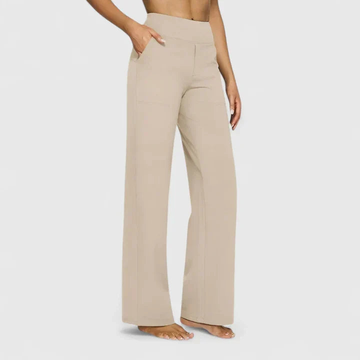 Pantalon Femme Taille Haute à Jambe Droite – Coupe Décontractée Confortable