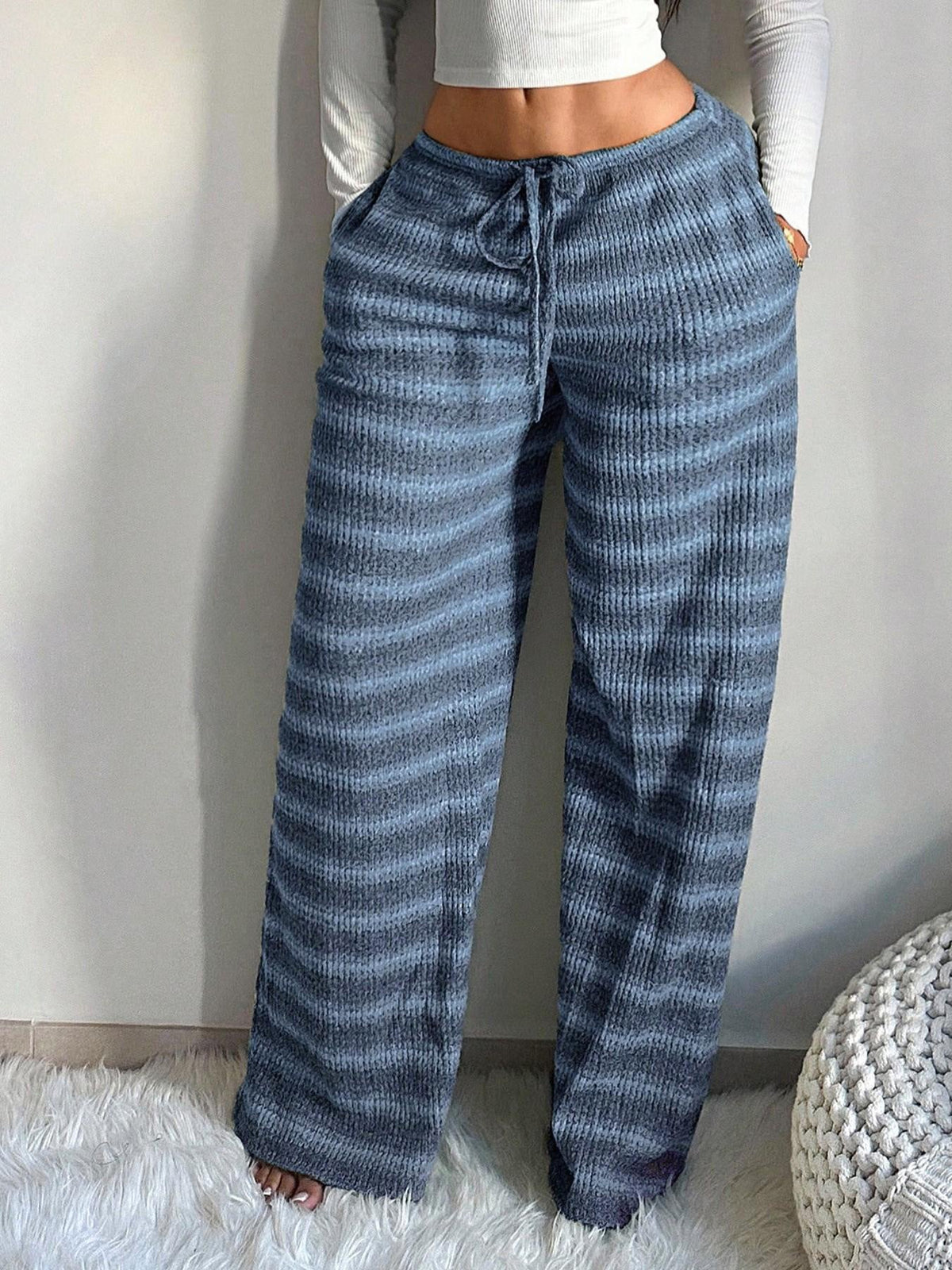 Pantalon raye femme large - Fluide et confortable