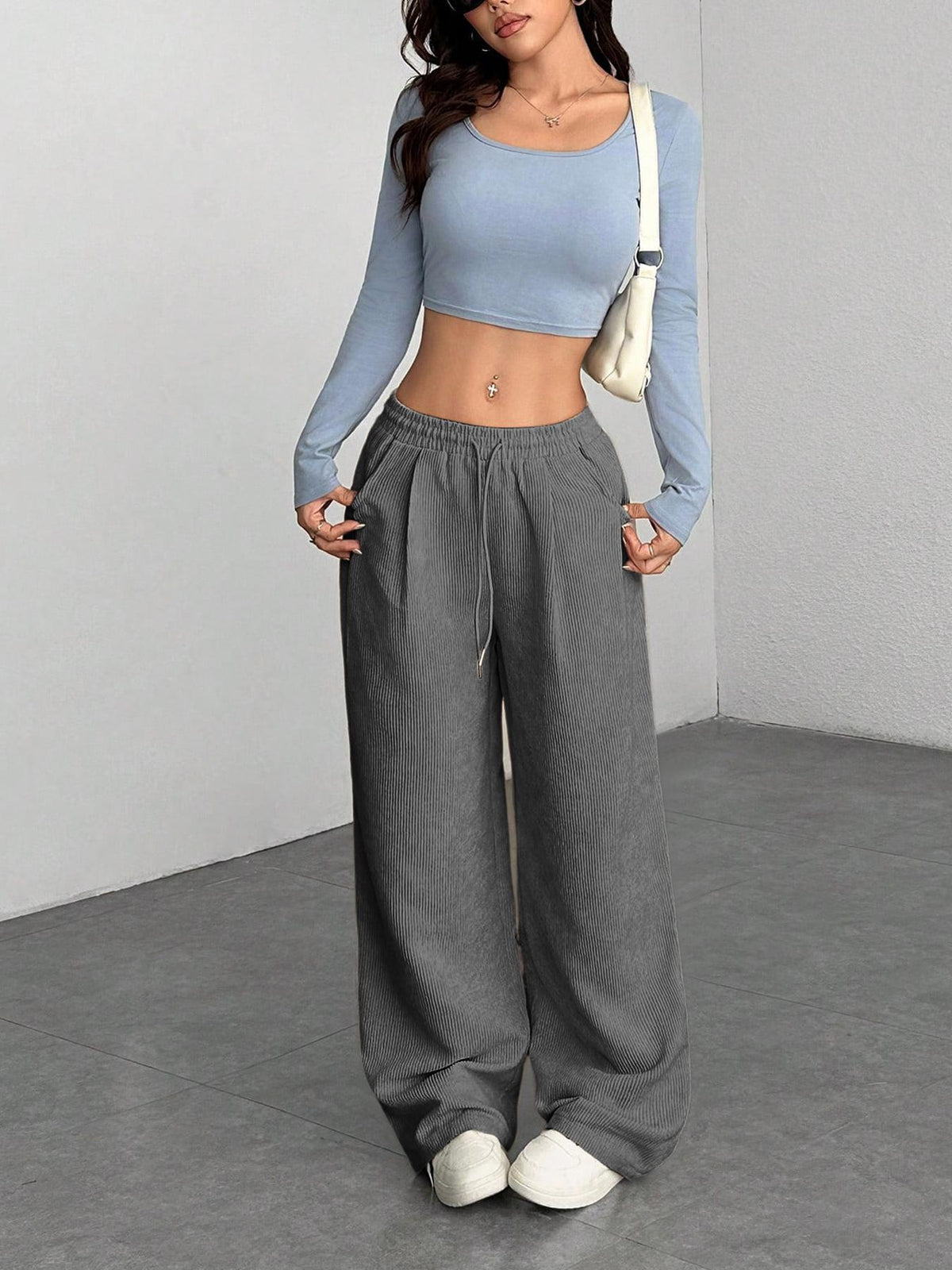 Pantalon velours cote femme large - Souple et tendance