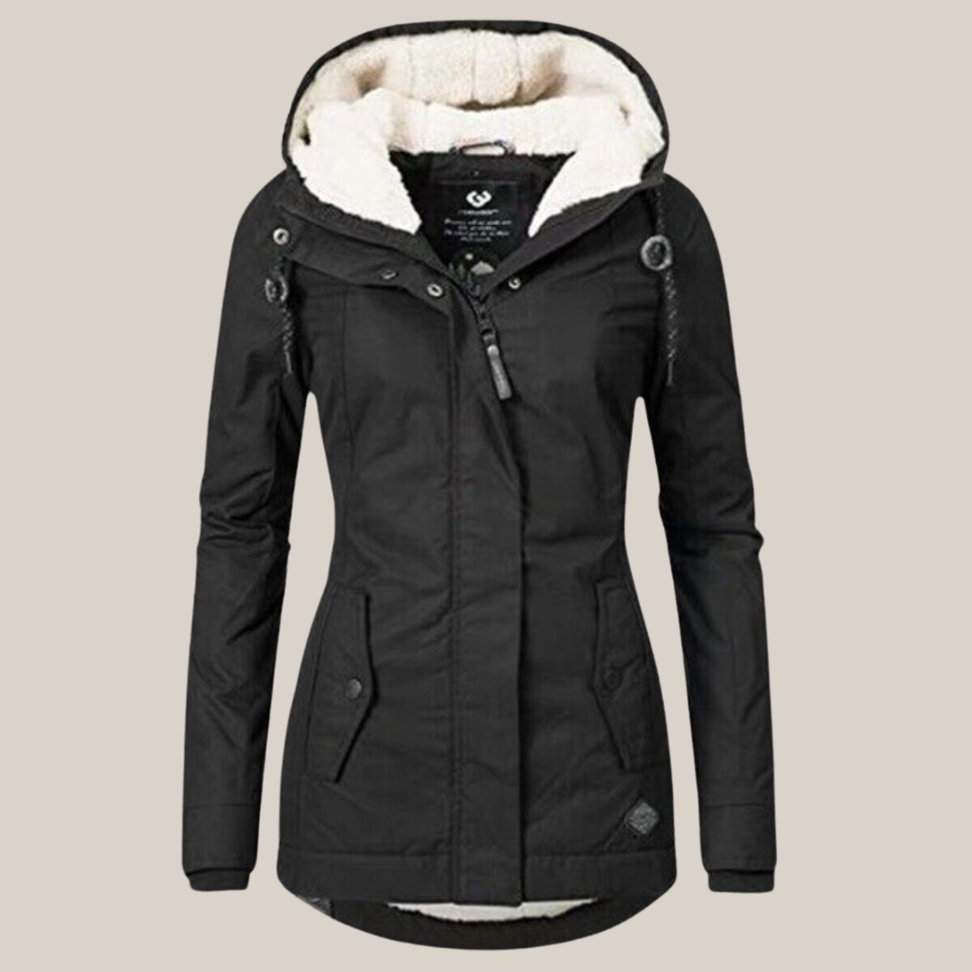Delphine - Veste Élégante Chaude à Capuche