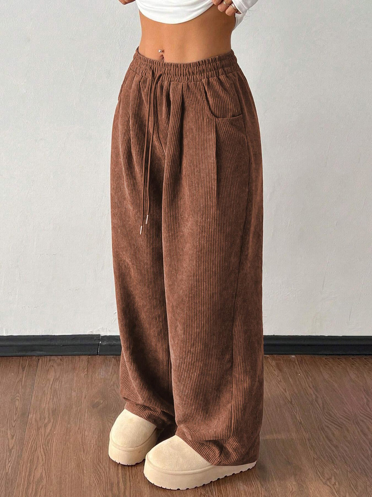 Pantalon velours cote femme large - Souple et tendance