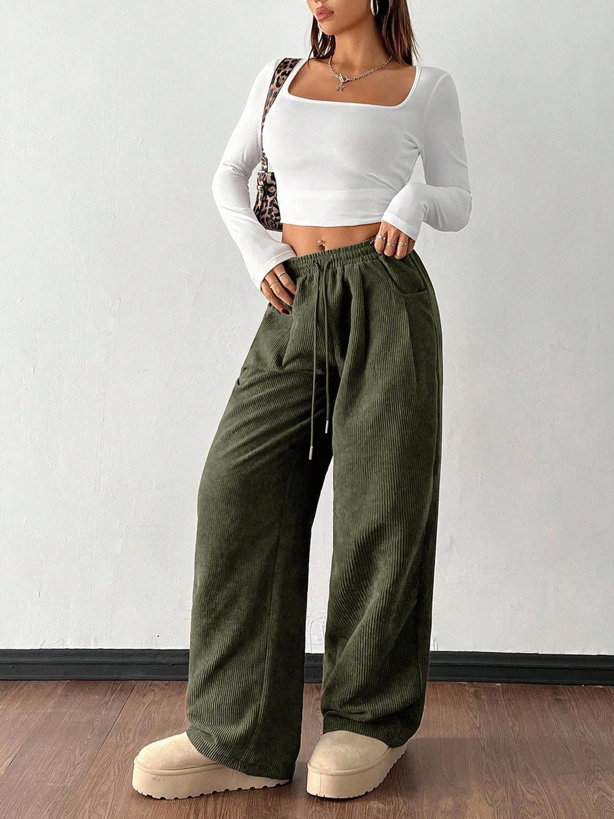 Pantalon velours cote femme large - Souple et tendance
