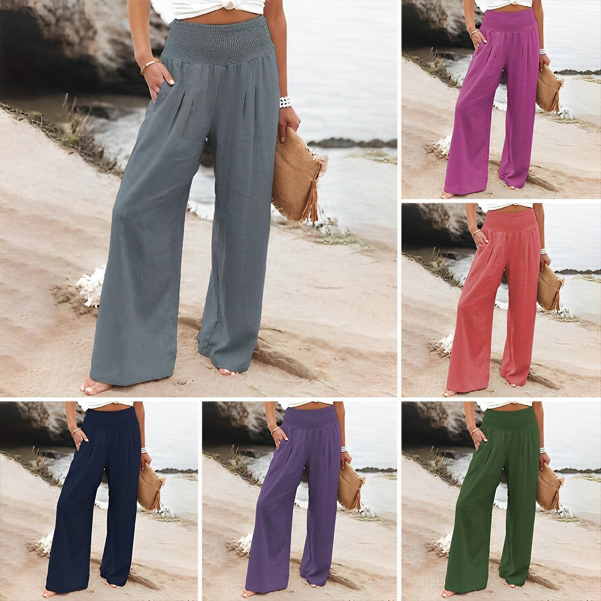 Pantalon femme large et fluide taille confortable