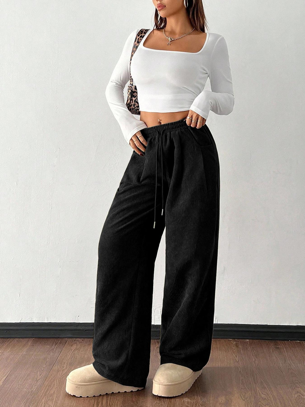 Pantalon velours cote femme large - Souple et tendance