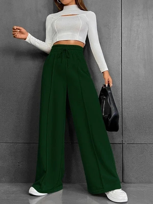 Pantalon de Détente Femme Taille Haute Léger – Coupe Large Confort