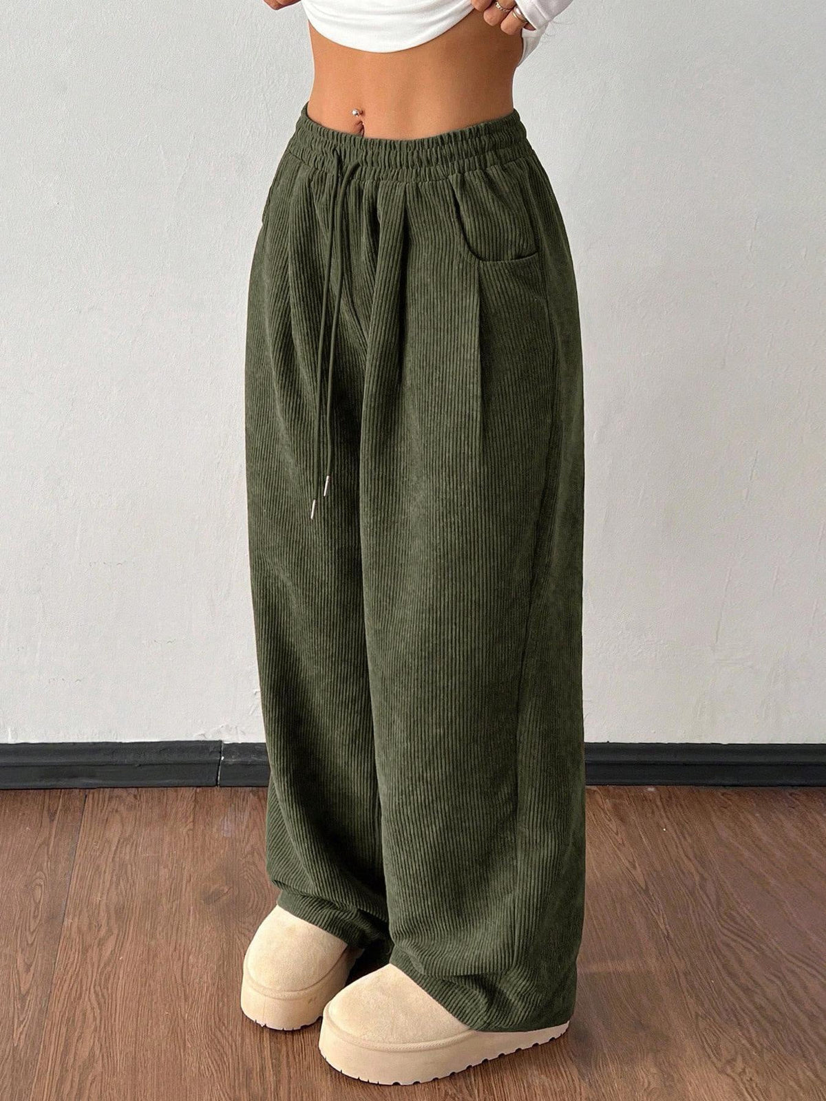 Pantalon velours cote femme large - Souple et tendance