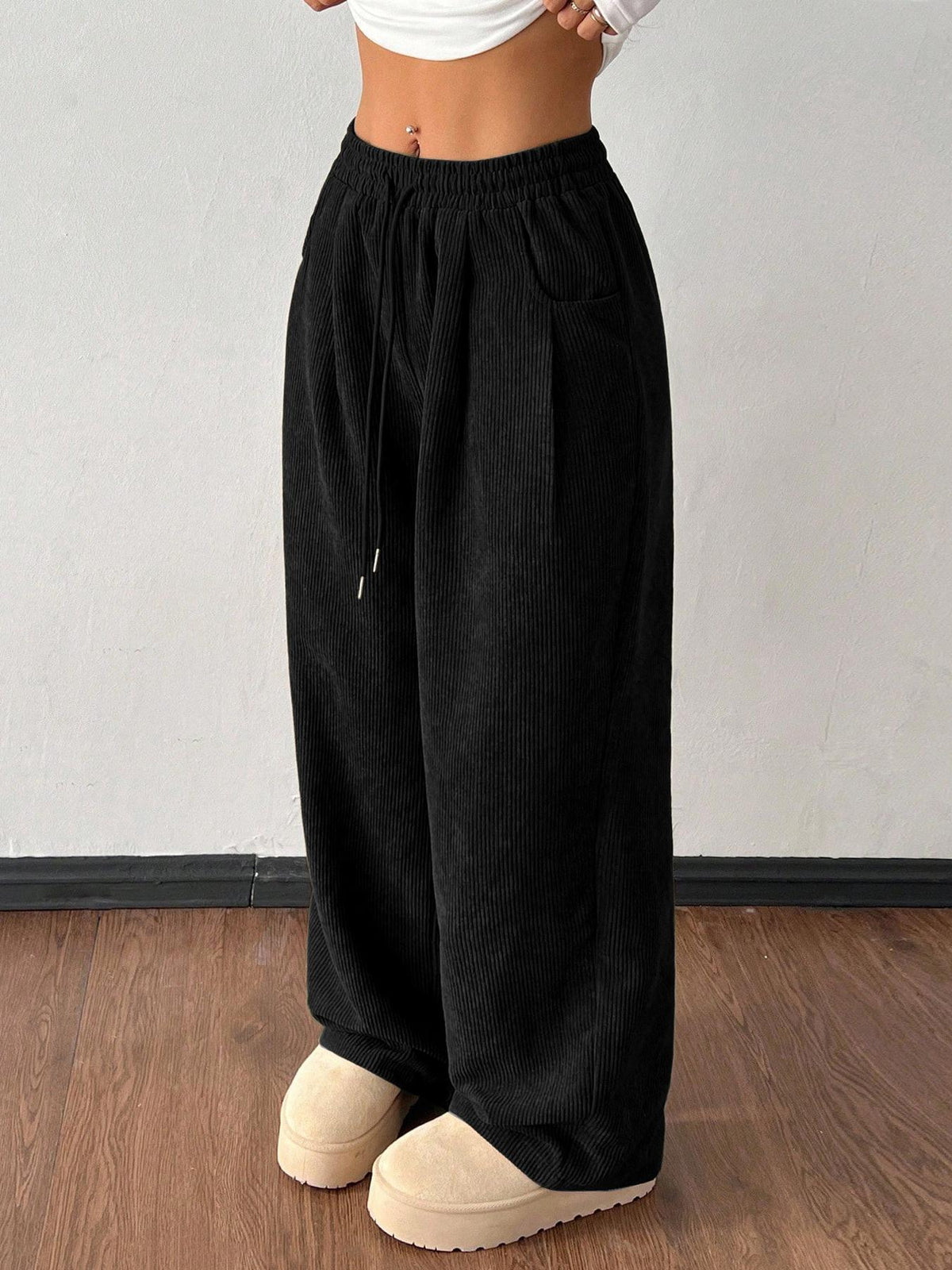 Pantalon velours cote femme large - Souple et tendance