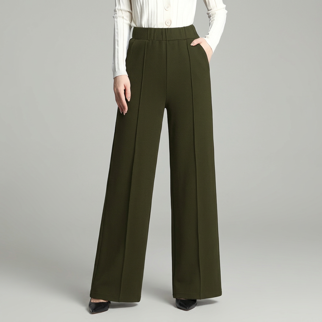 Pantalon large plisse taille haute - Elegant et fluide