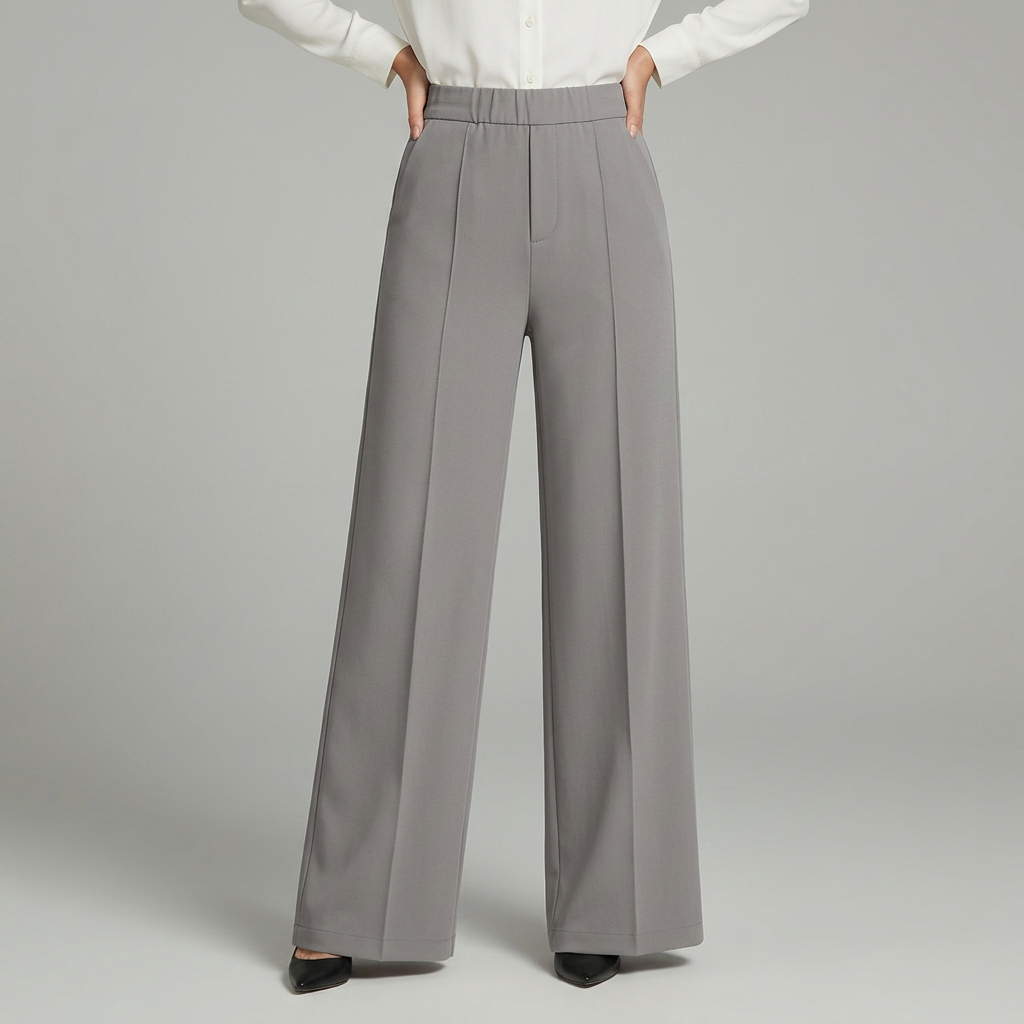 Pantalon large plisse taille haute - Elegant et fluide