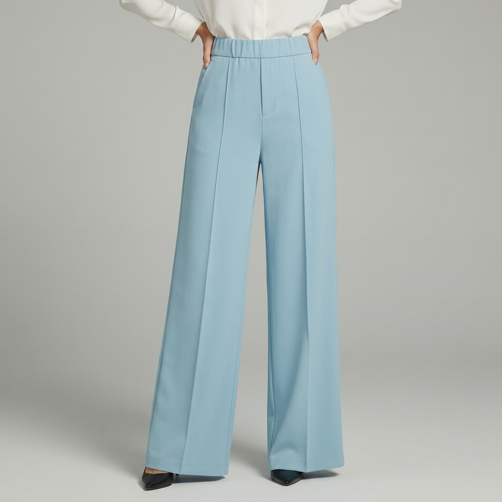 Pantalon large plisse taille haute - Elegant et fluide