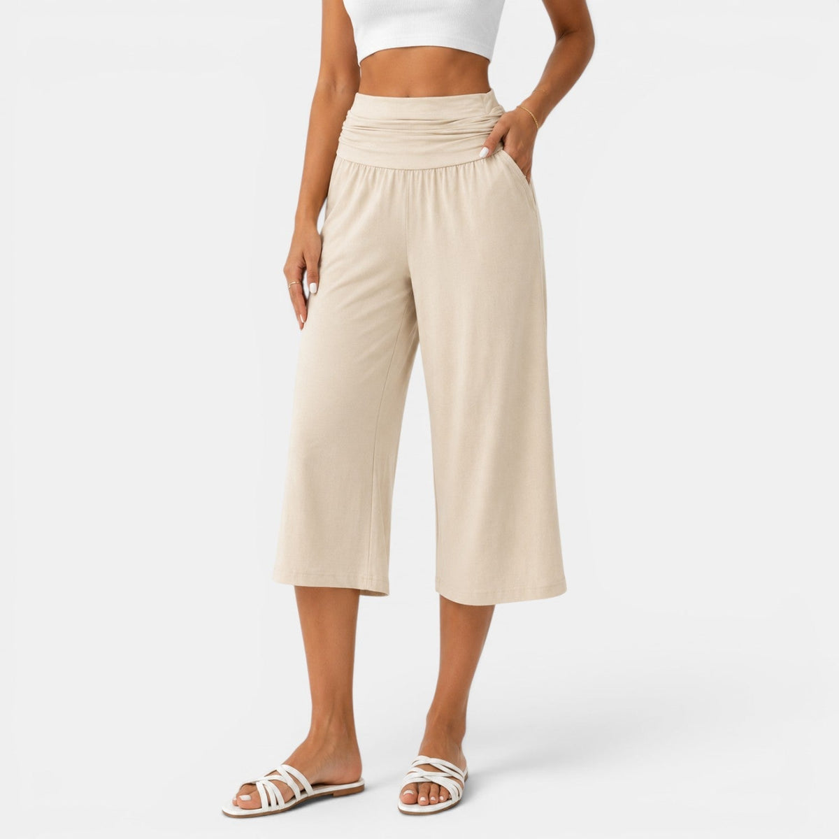 Pantalon capri femme style yoga - Confortable et decontracte