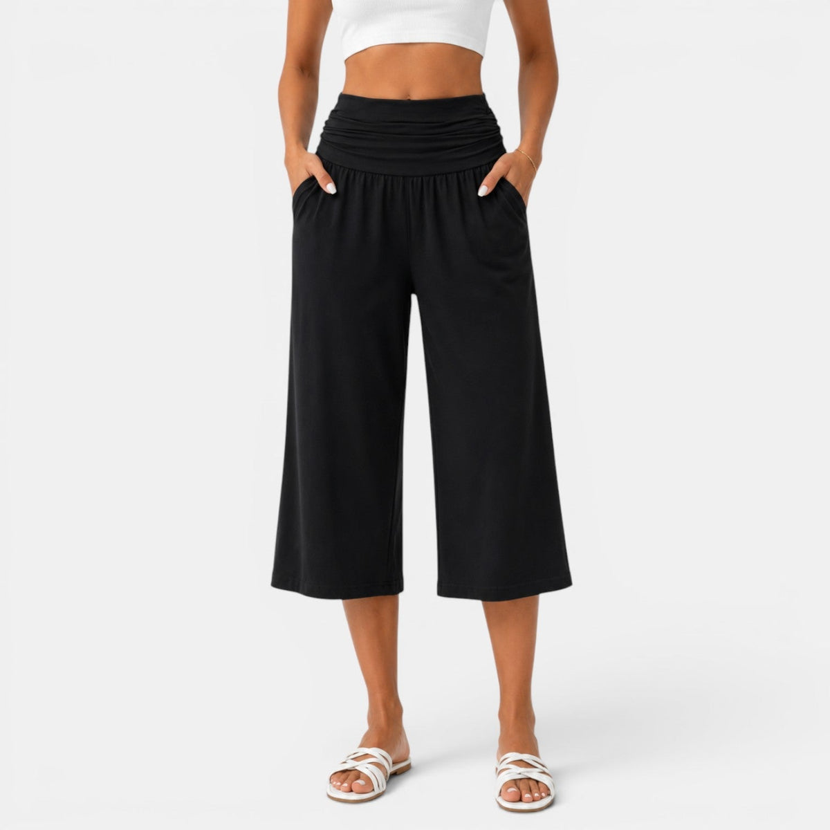 Pantalon capri femme style yoga - Confortable et decontracte