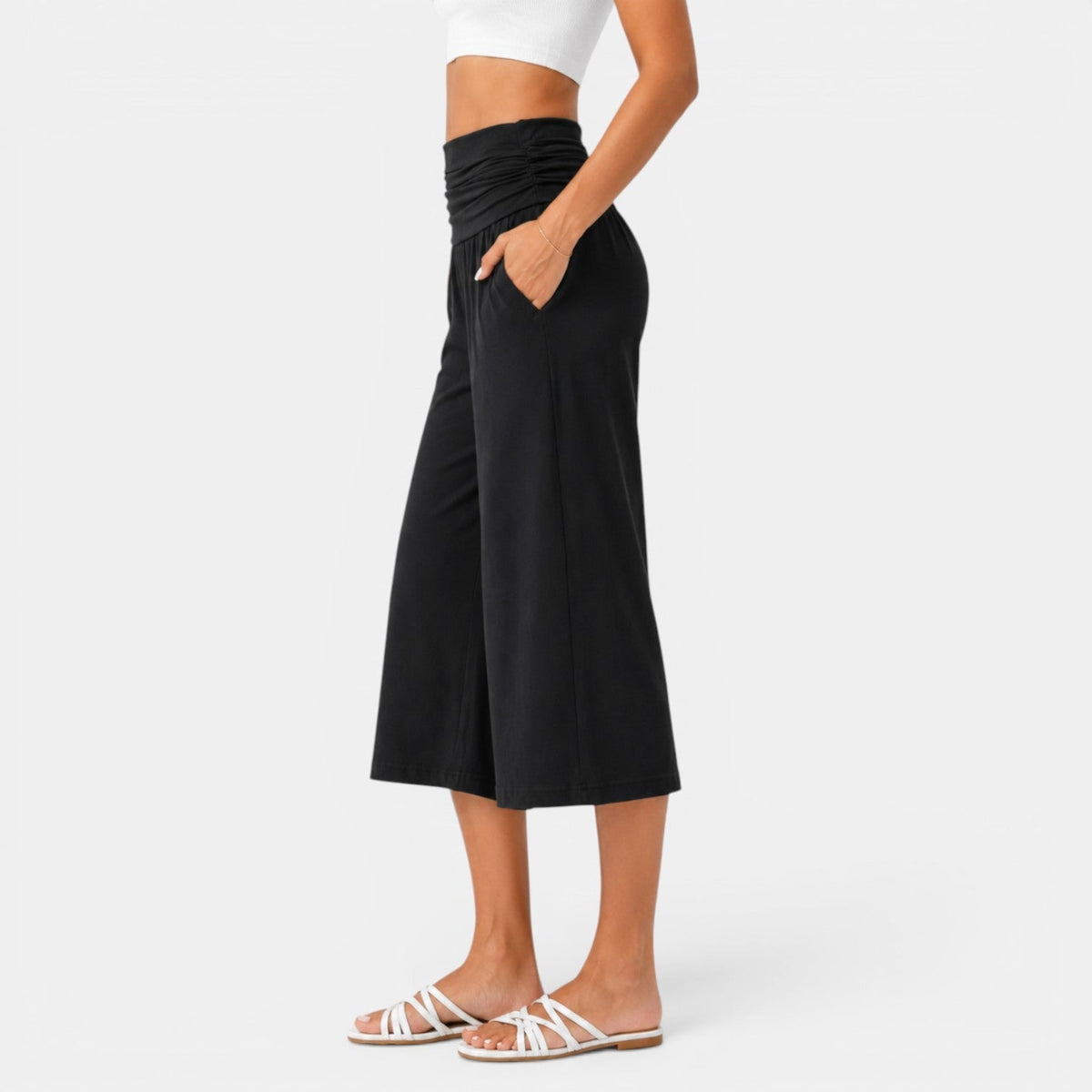 Pantalon capri femme style yoga - Confortable et decontracte
