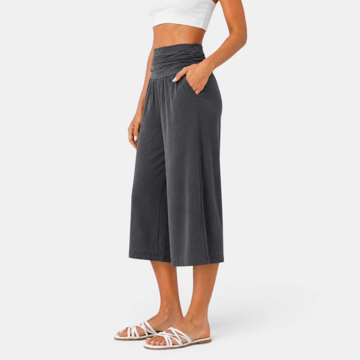 Pantalon capri femme style yoga - Confortable et decontracte
