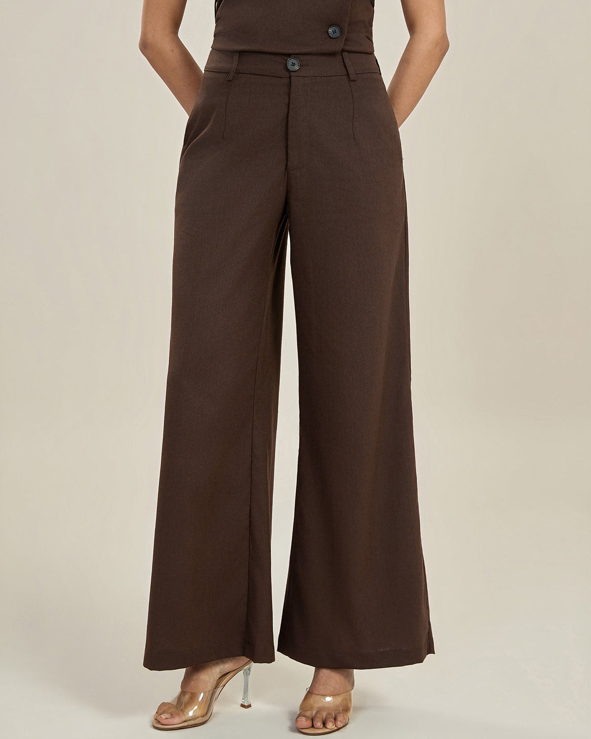 Pantalon Élégant Coupe Droite pour Femme – Taille Haute Jambe Large Style
