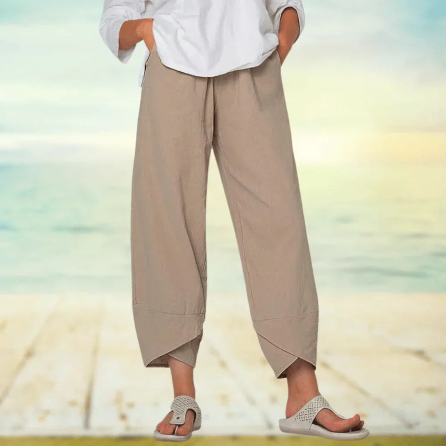 Pantalon aérien confort décontracté femmes – Coton léger, respirant, coupe ample et estivale
