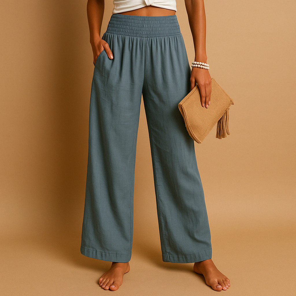 Pantalon élégant taille haute pour femme – Coupe décontractée et confortable avec taille élastique
