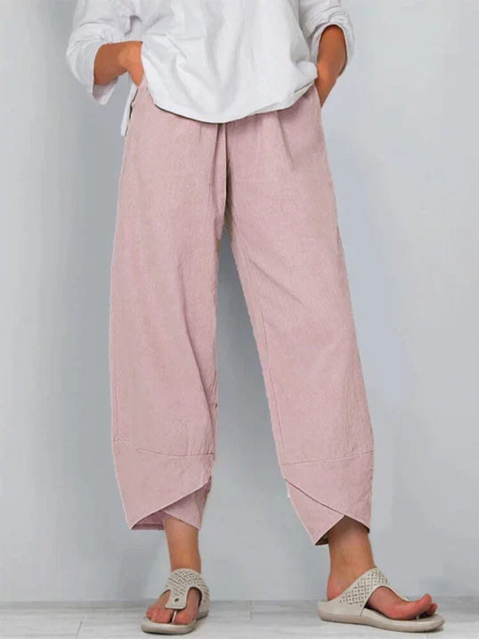 Pantalon trois-quarts décontracté pour femme – Pantalon d'été ample
