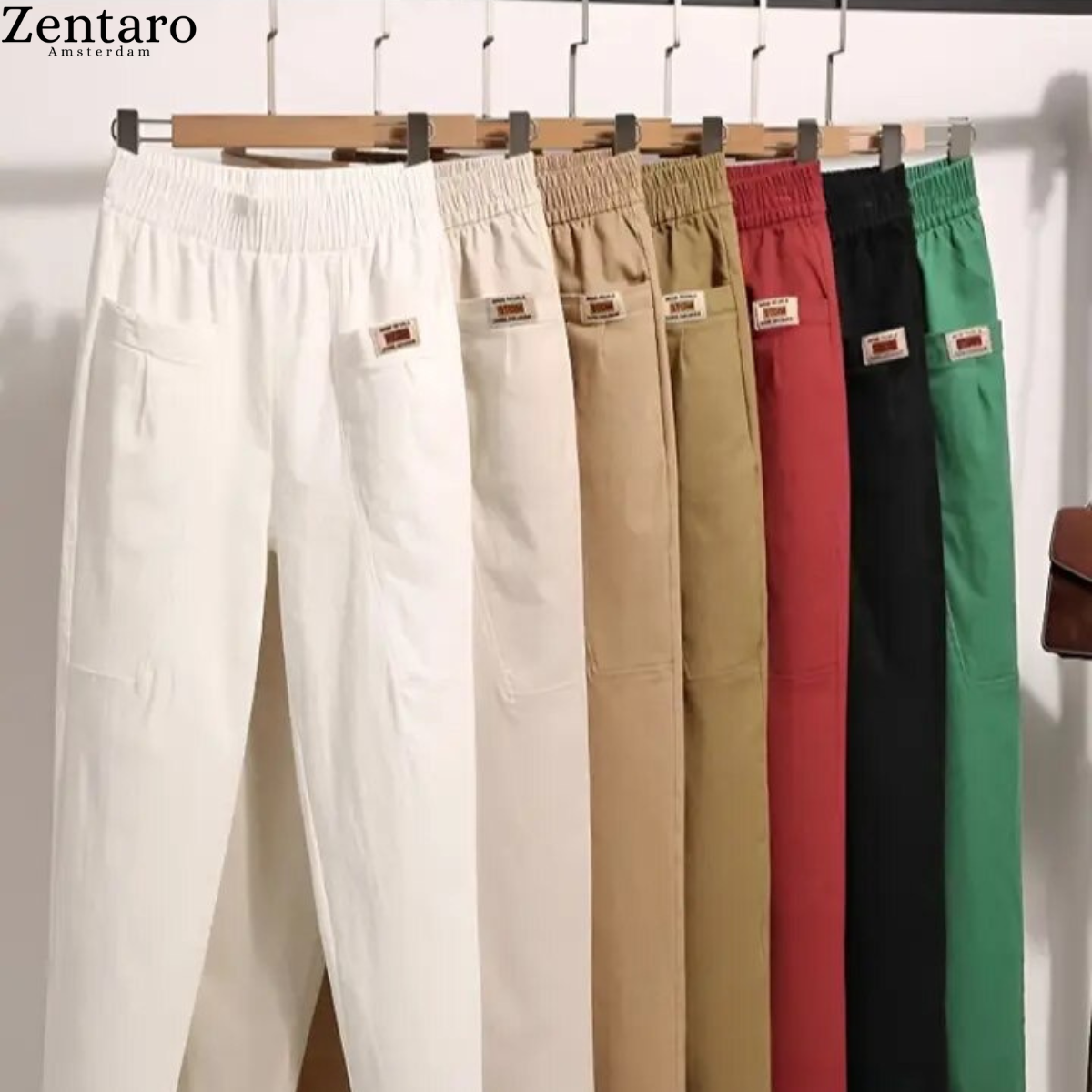 Pantalon en Coton Élégant pour Femme – Pantalon Décontracté Confortable à Taille Élastique