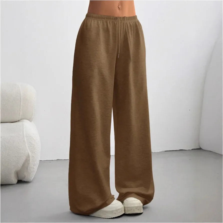 Pantalon de Jogging Femme à Jambes Larges – Coupe Décontractée Confort