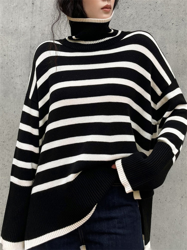 Éliane™ – Le Pull Rayé Élégance Décontractée