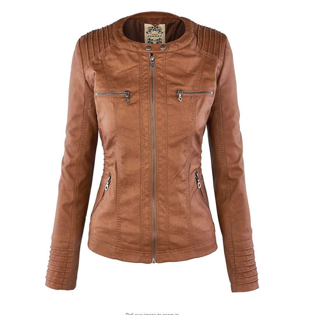 Marguerite - Veste Chic Cuir à Capuche