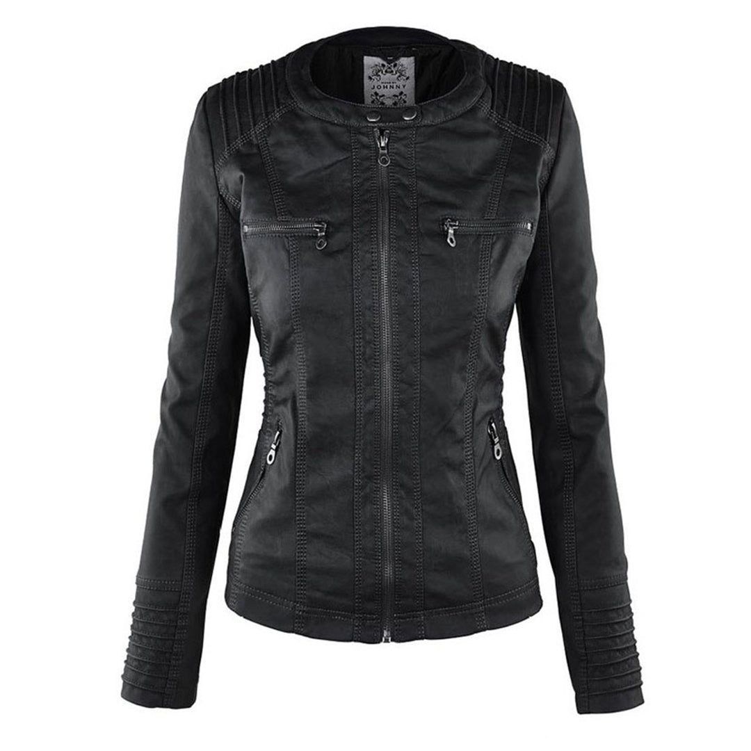 Marguerite - Veste Chic Cuir à Capuche