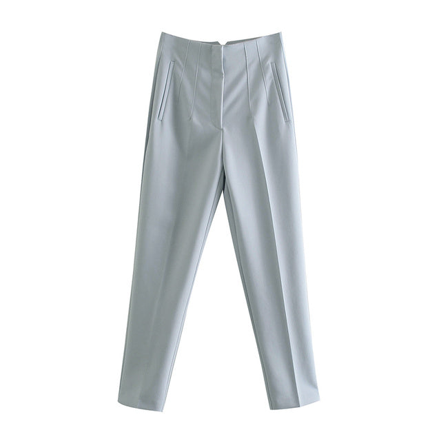 Pantalon taille haute élégant – Coupe droite et confortable