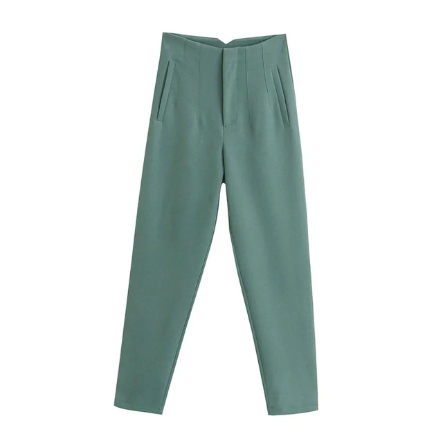 Pantalon taille haute élégant – Coupe droite et confortable