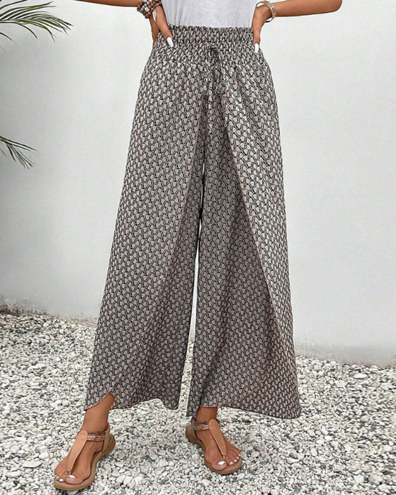 Pantalon à imprimé géométrique pour femme