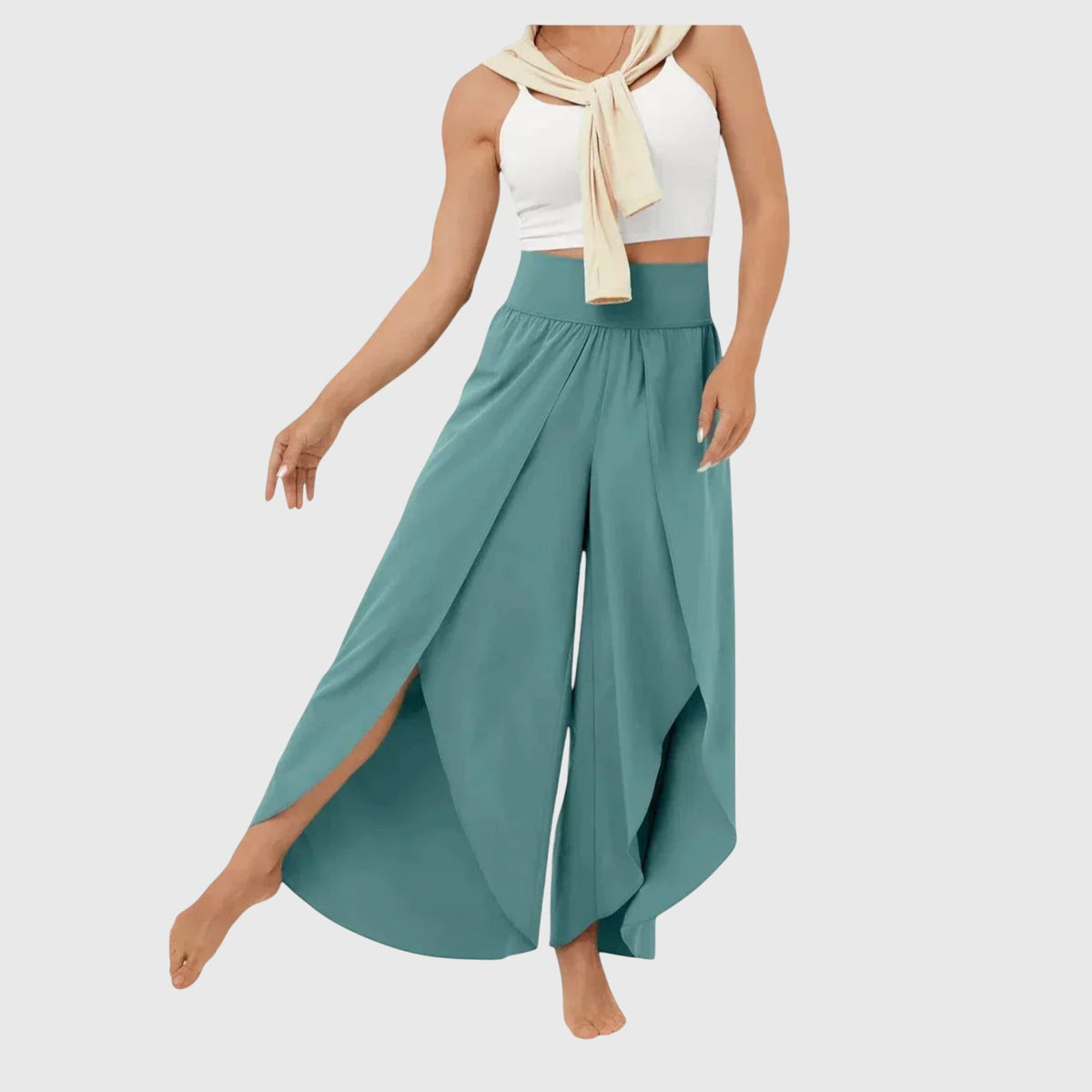 Pantalon d'ete femme jambe large - Fluide et decontracte