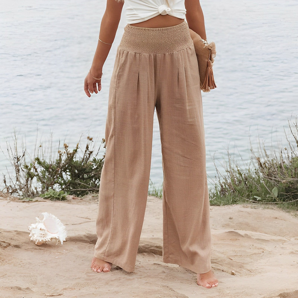 Pantalon femme large et fluide taille confortable
