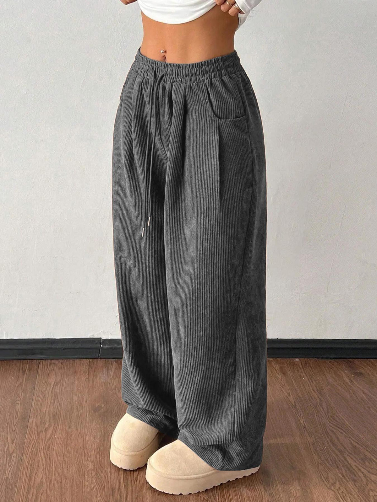 Pantalon velours cote femme large - Souple et tendance
