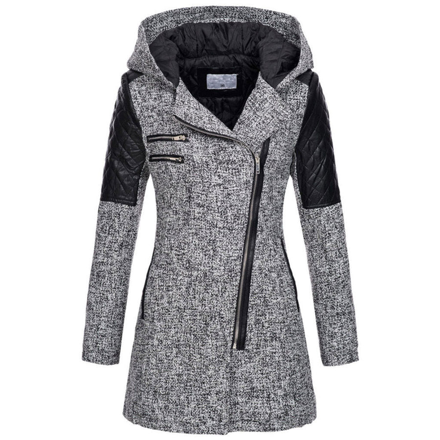 Marguerite - Manteau Élégant Zippé Asymétrique